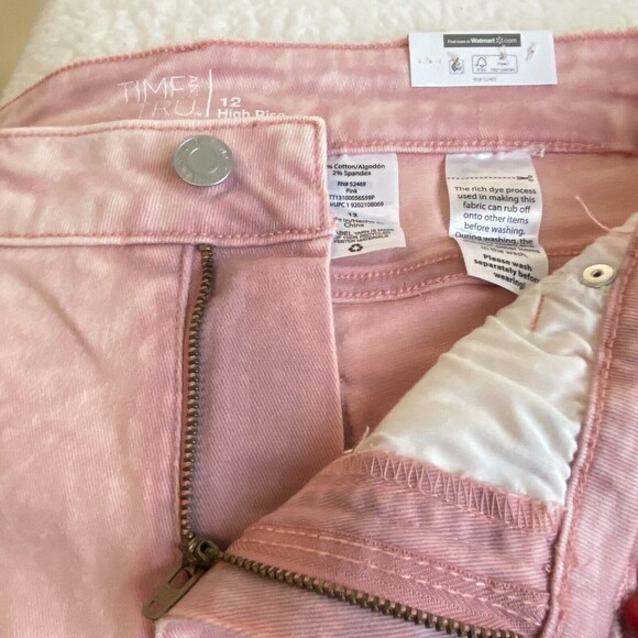 Barbiecore Time & Tru BRAND NEW Relaxed Fit Shorts High Rise Pink Womens Size12 - Picture 5 of 11